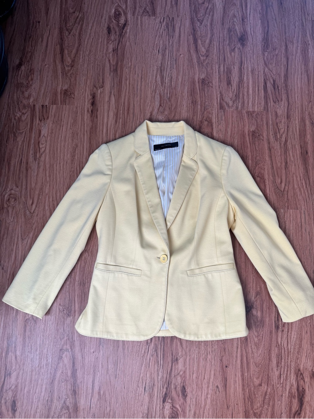 The Limited Pale Yellow Single-Button Blazer